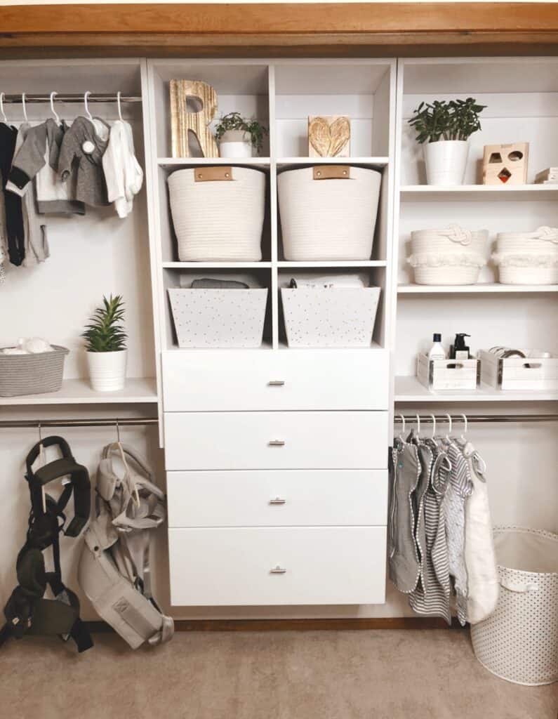 nursery closet organization