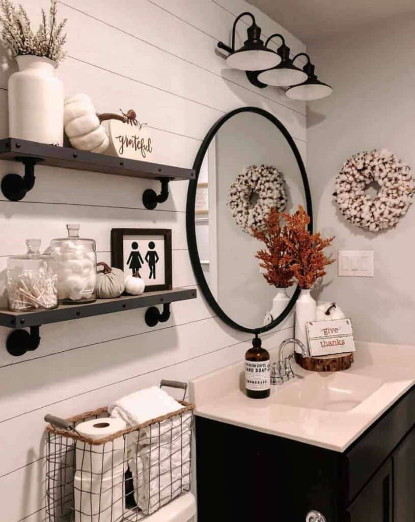 How to Decorate Bathroom Shelving - arinsolangeathome