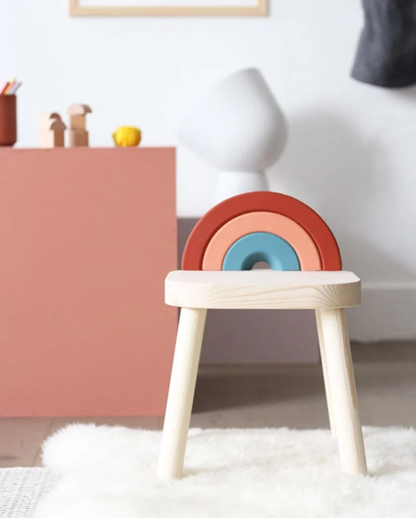 diy rainbow stool