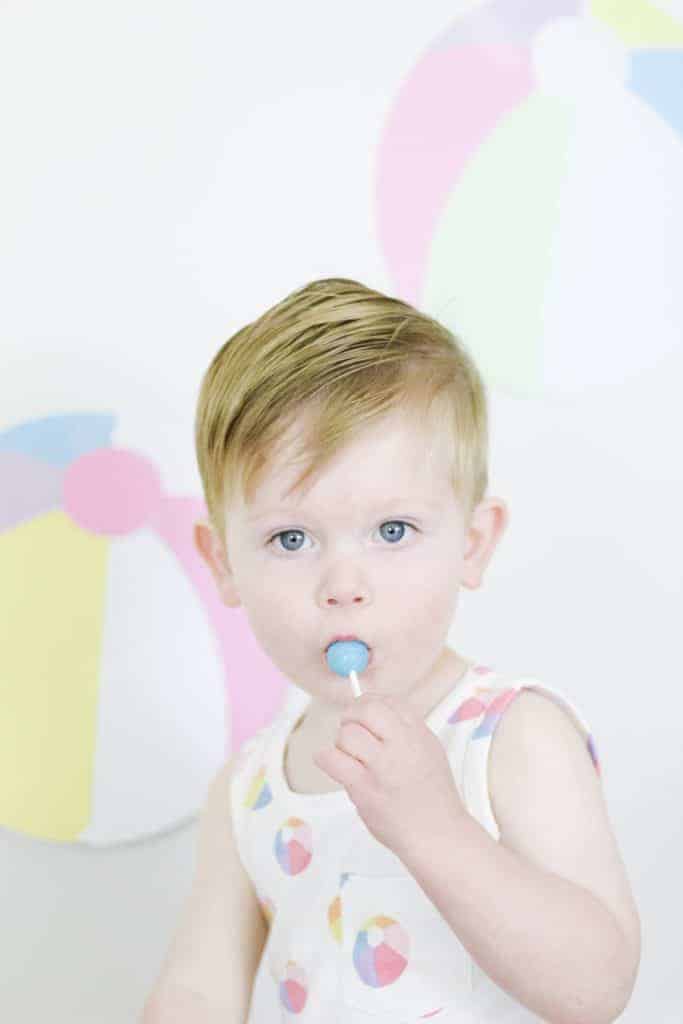 little boy with lollipop