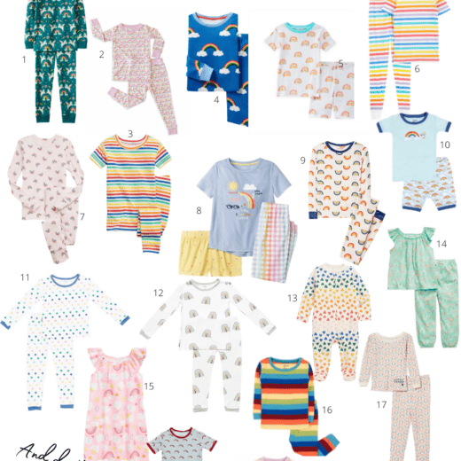 rainbow pajamas for kids