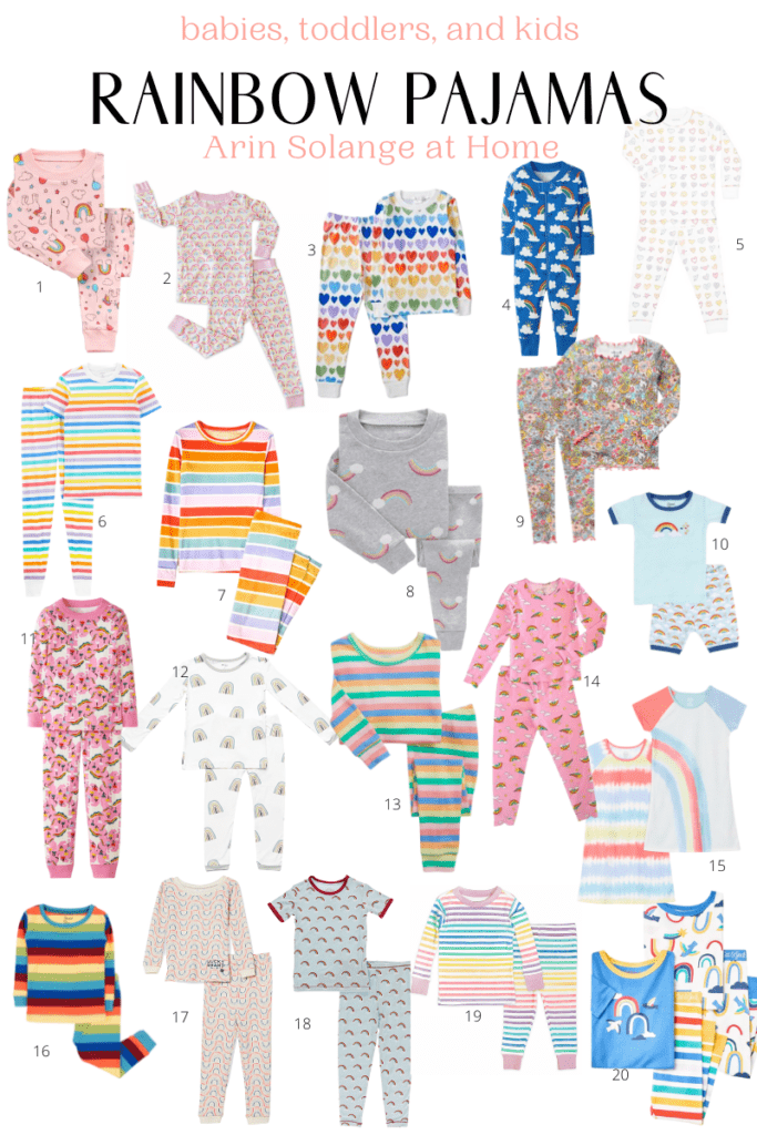 rainbow pajamas for kids