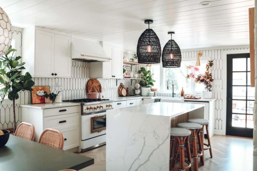 black and white kitchen