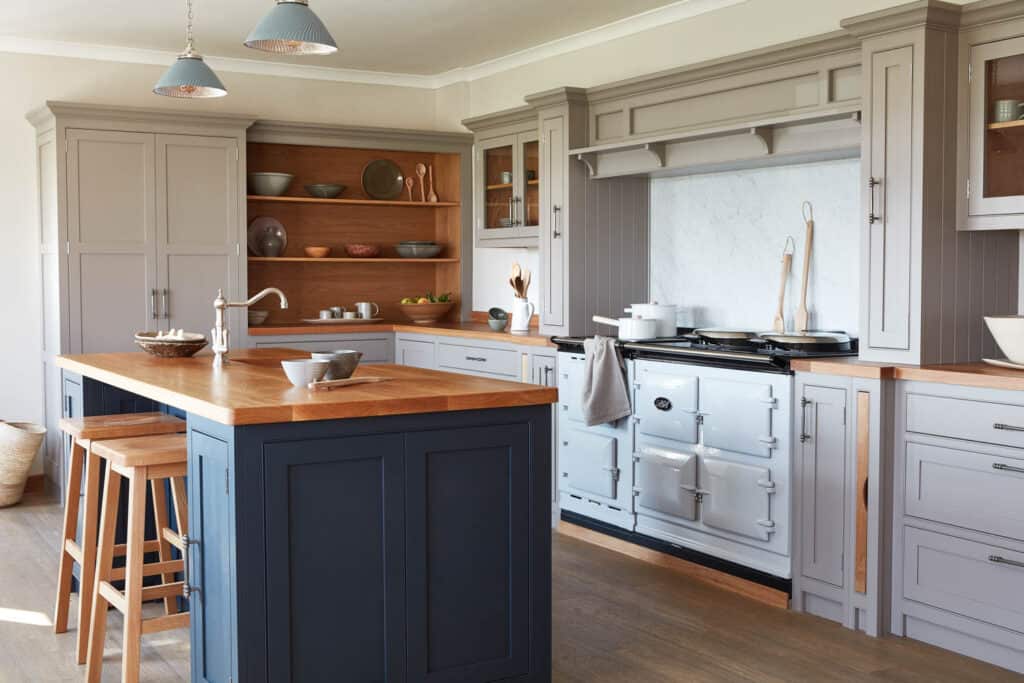 two tone shaker style cabinets