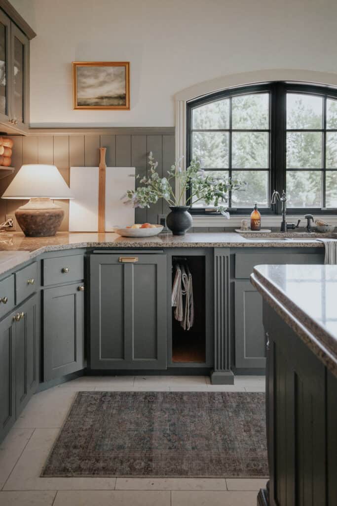 rustic blue kitchen