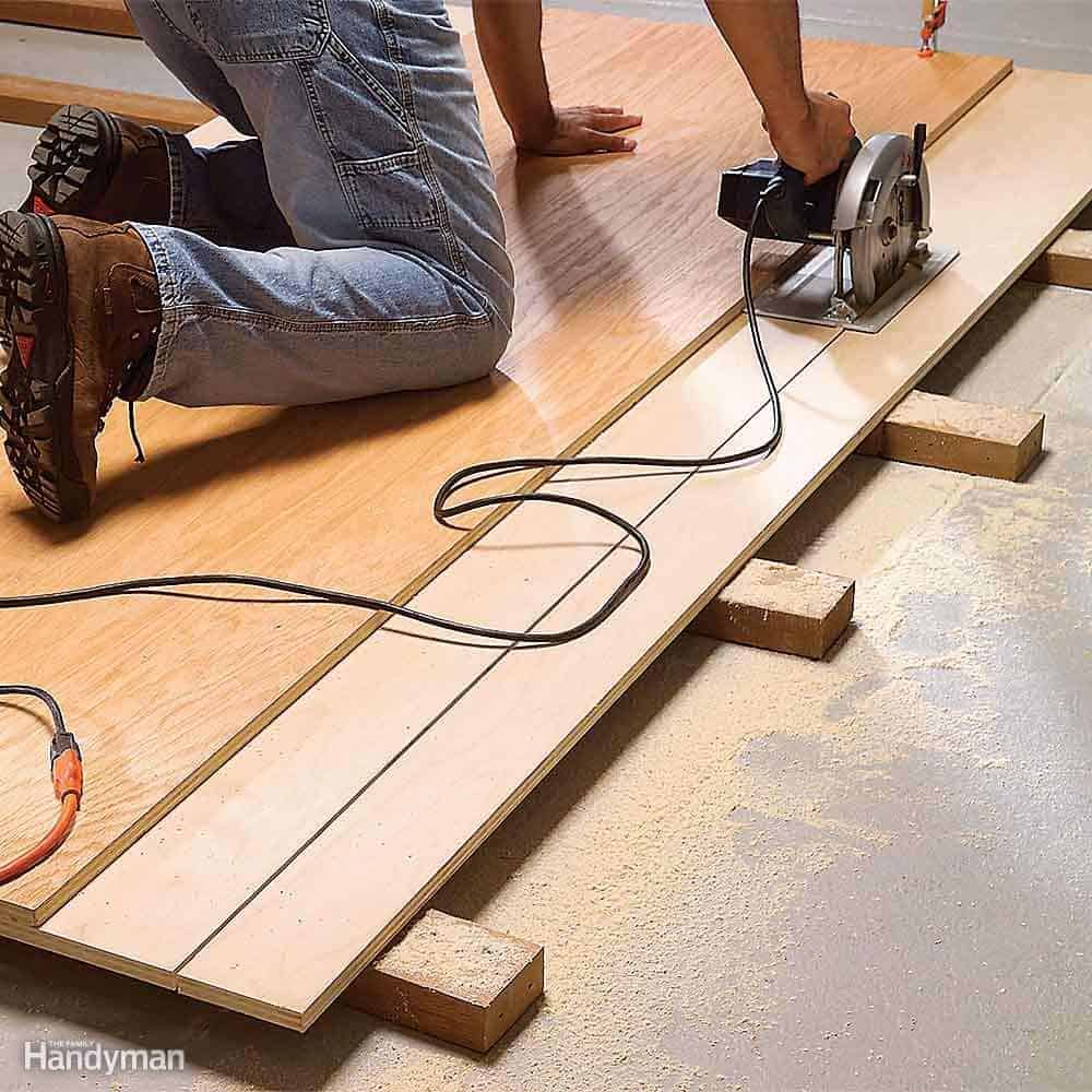 man using a circular saw