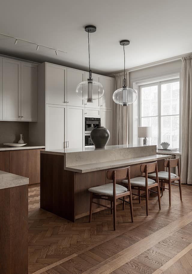 Kitchen island with online seating height