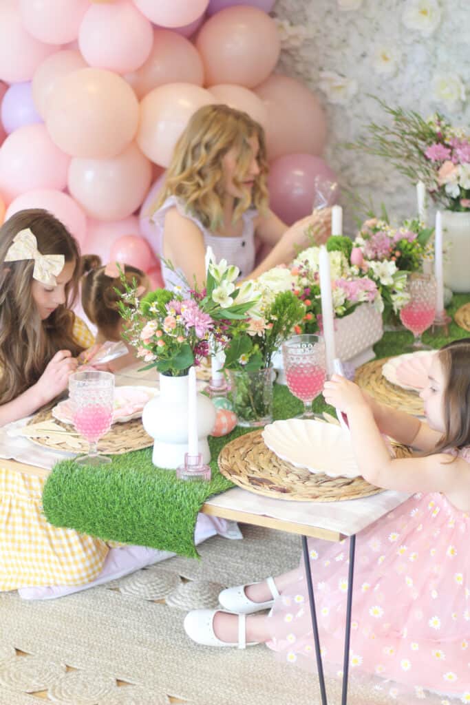 Girls eating at a kids Easter Party 