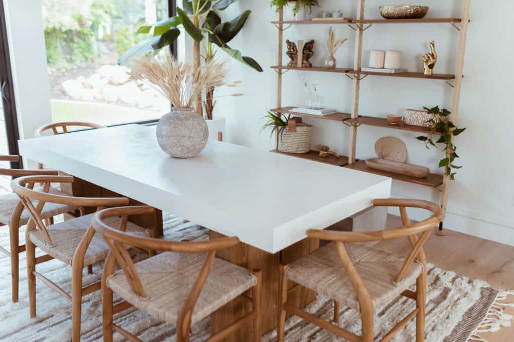 mixed material wood dining table