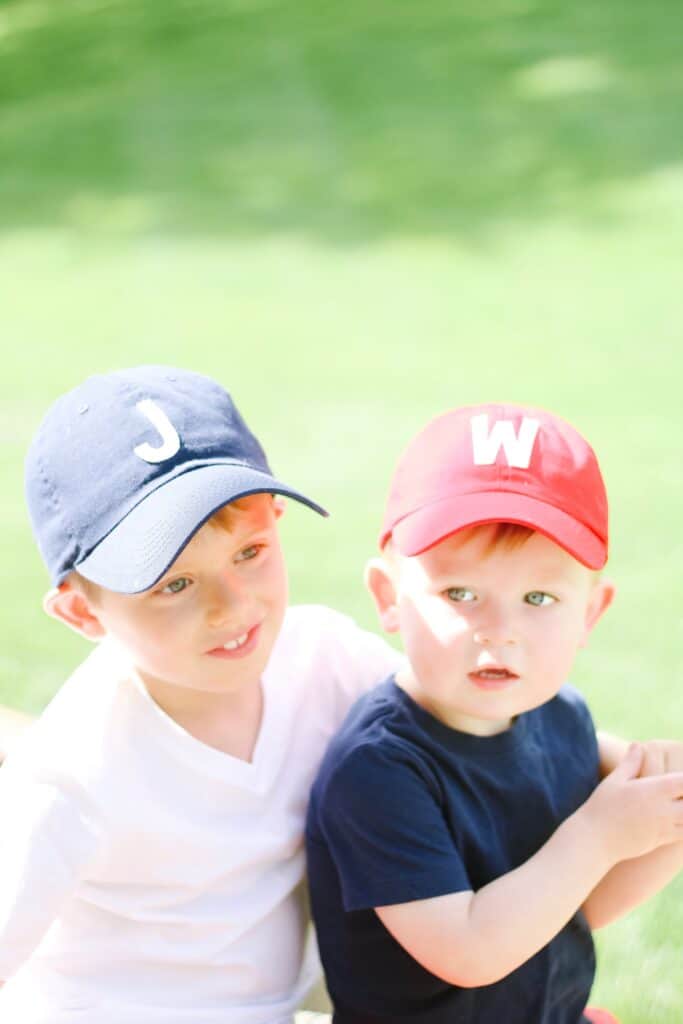 boys in baseball hats