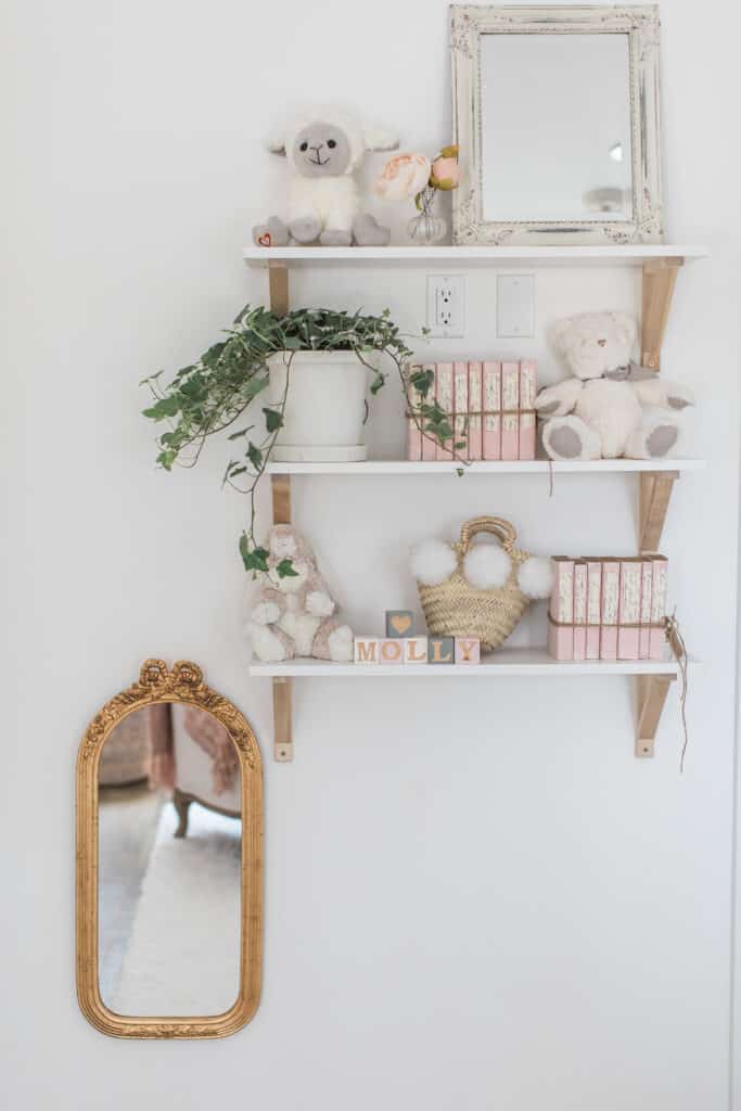 Nursery shelf 2024 decor ideas