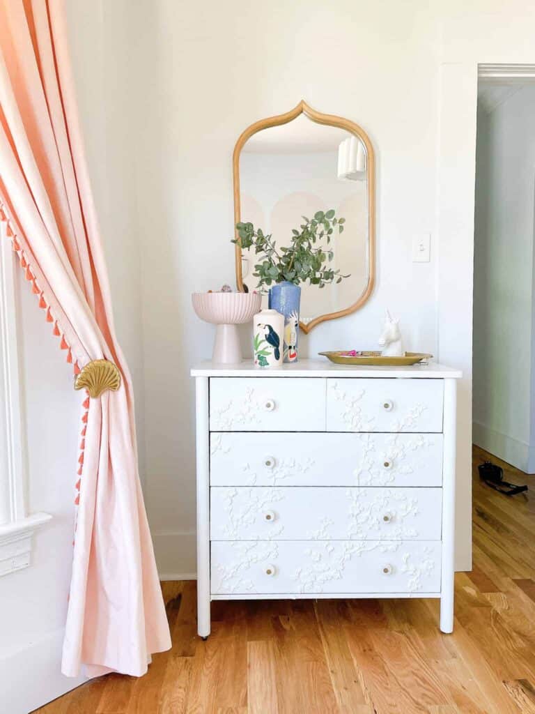 Girls room with IKEA dresser