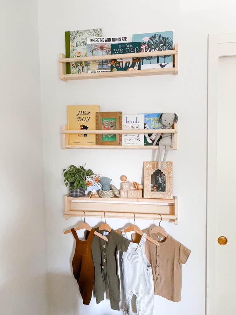 Nursery shelving outlet unit