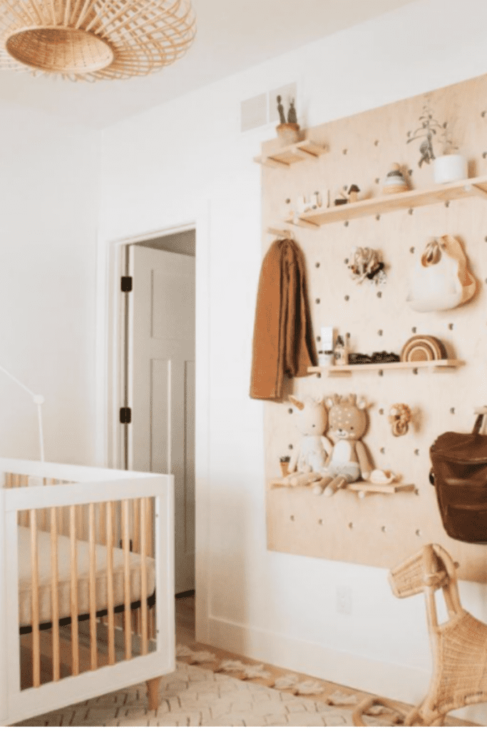 pegboard nursery wall