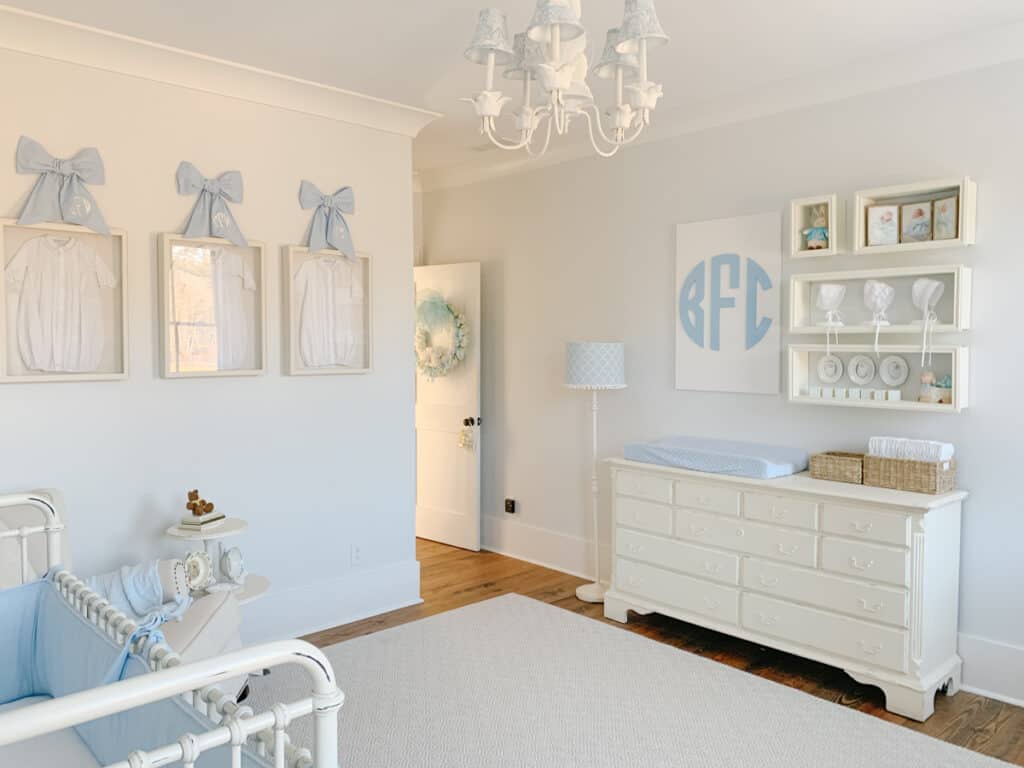 traditional blue nursery decor