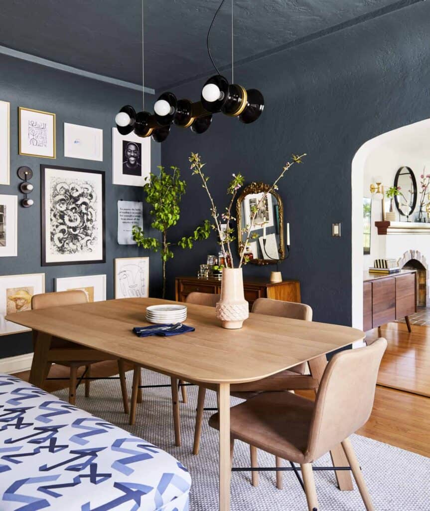 moody blue dining room
