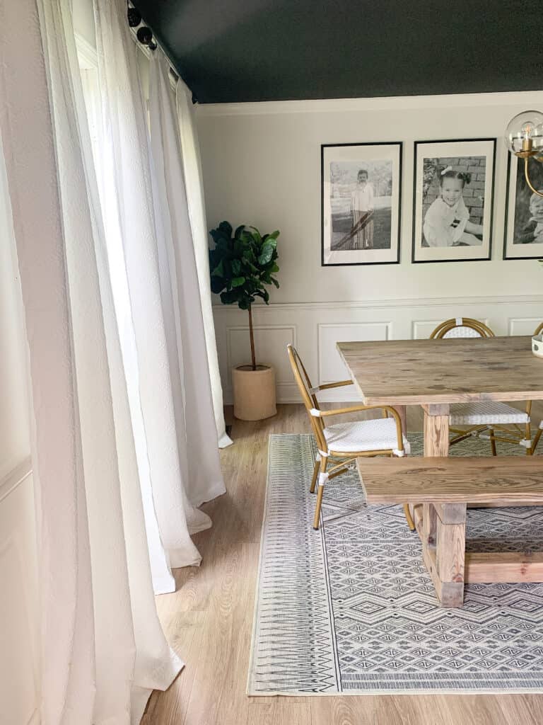 black and white dining room 