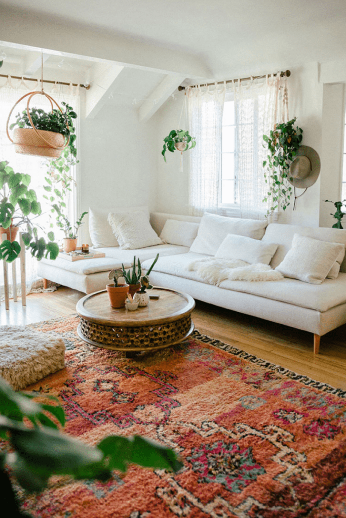 modern boho living room