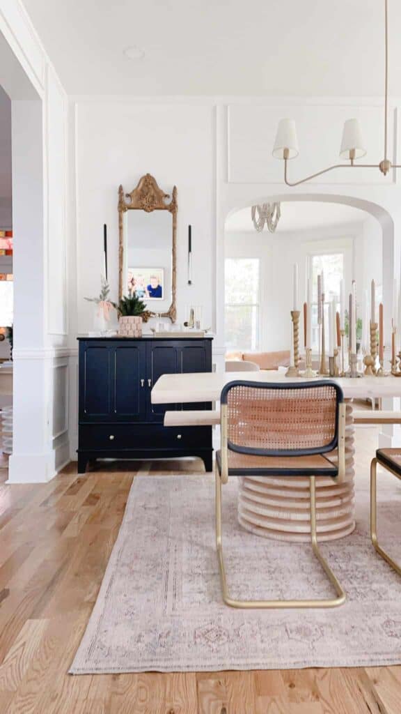 bright white dining room