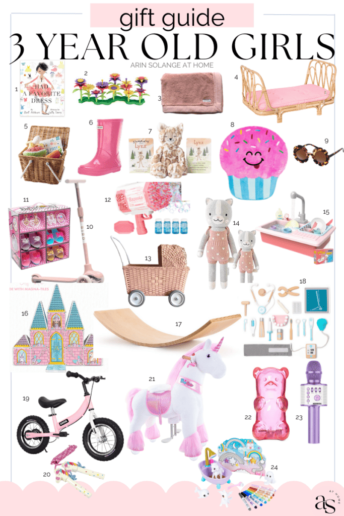 gift guide for three year old girl round up.