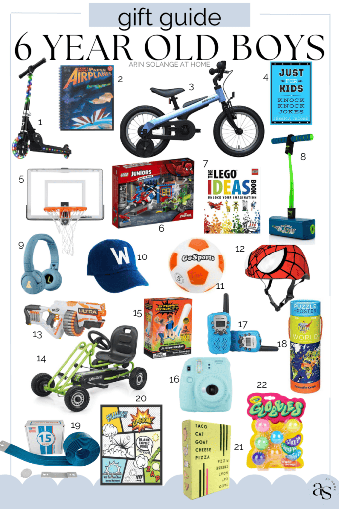 6 year old boy gift guide round up of toys.