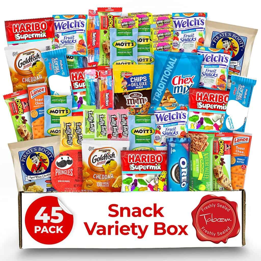A snack box filled with goodies will help keep your teacher in good spirits.