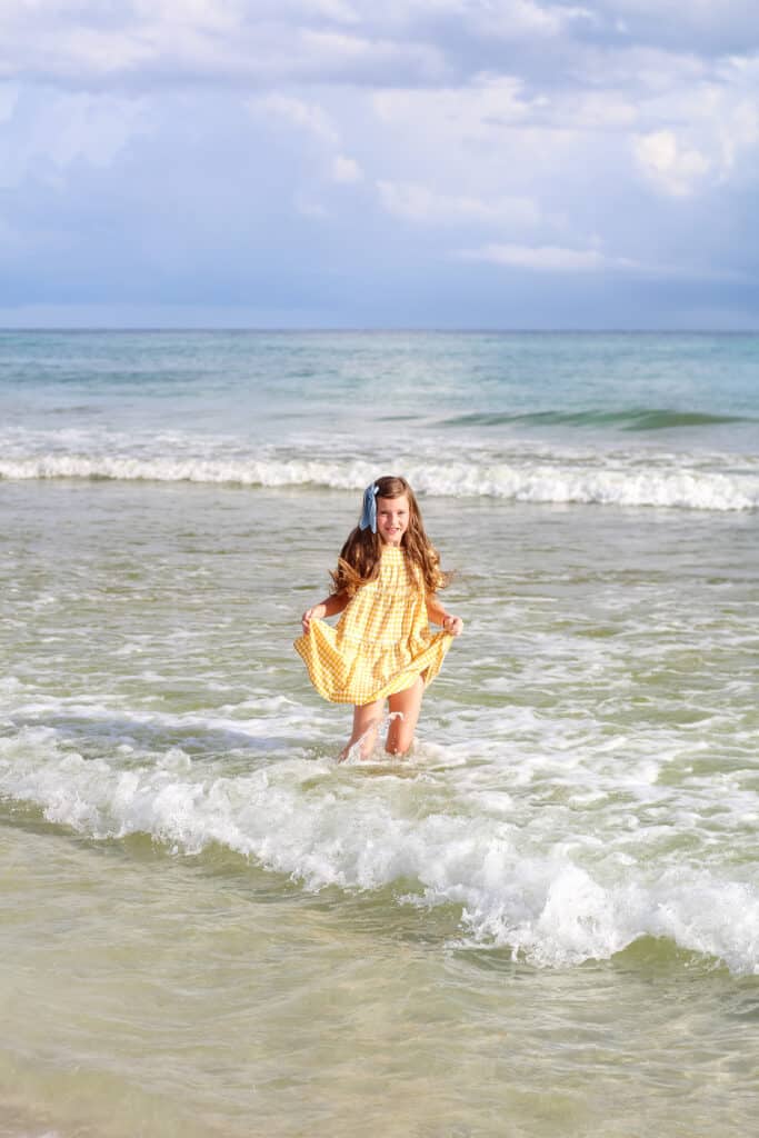 10 Year old girl in ocean