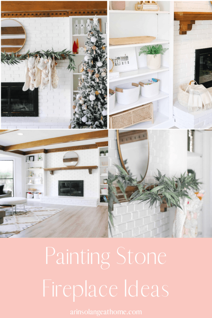 Painting Stone Fireplace Ideas Pinned Image
