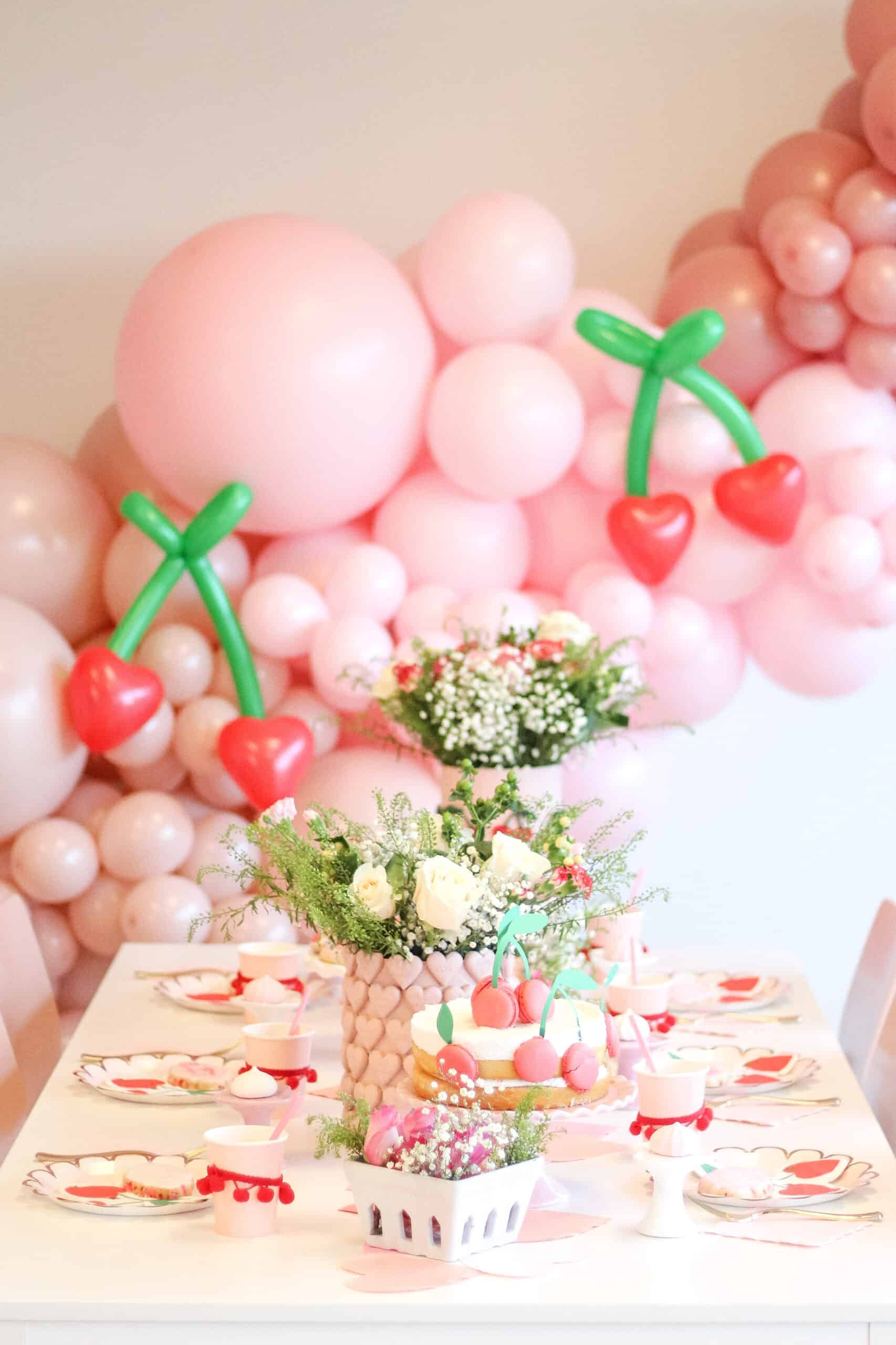 Pink Paper Plates with Gold Foil for Strawberry Birthday Party (9