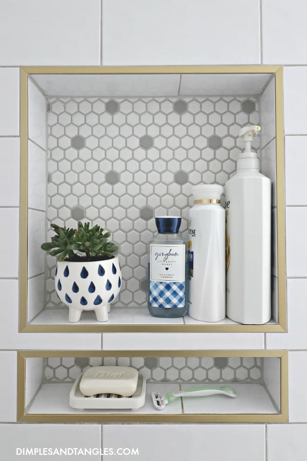 Shower Tile Trim Ideas with Metal Trim