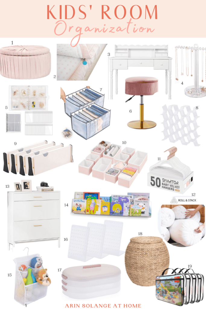 Pinned Kids Room Organization Round Up