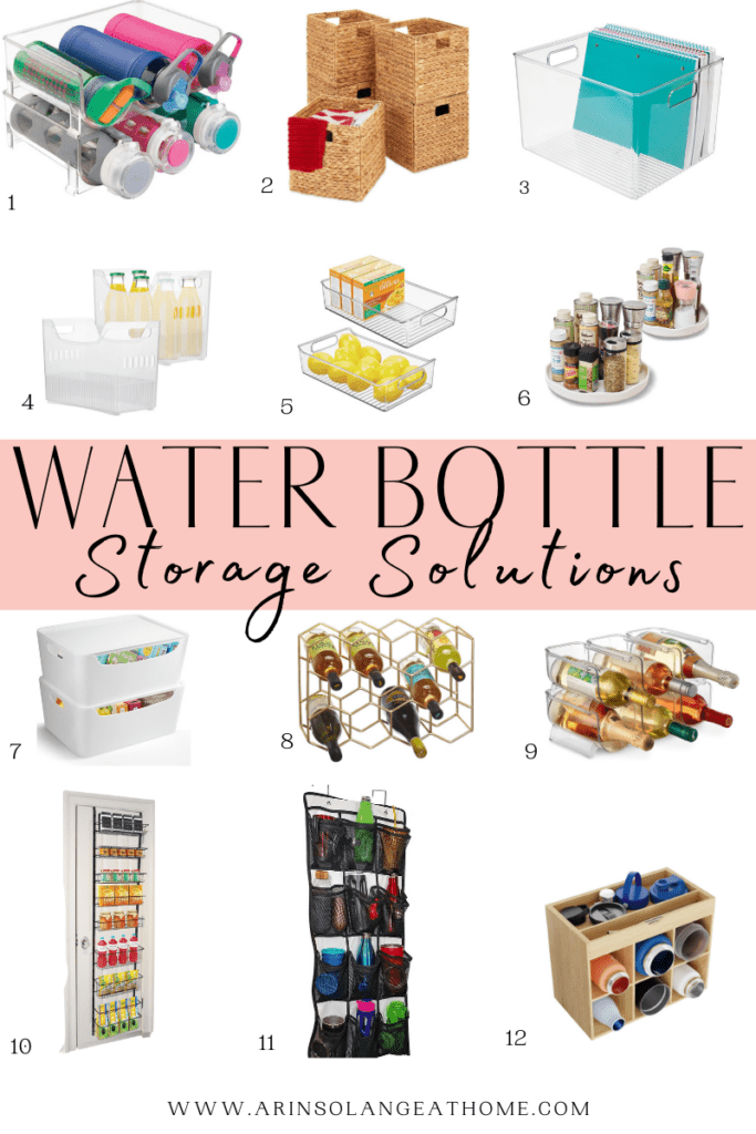 How to organize water bottles in kitchen Pin