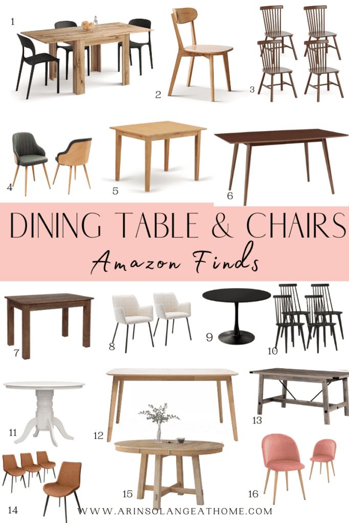 Shop Dining Tables + Chairs From Amazon with different kitchen table dimensions.