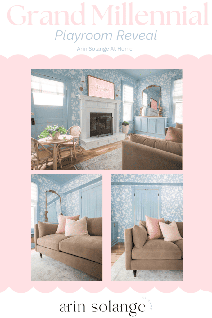 Grand millennial playroom in blue