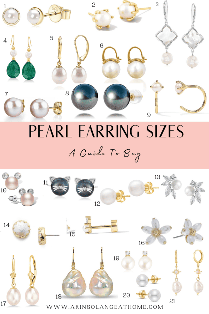 Shop my 21 favorite pearl earring sizes!