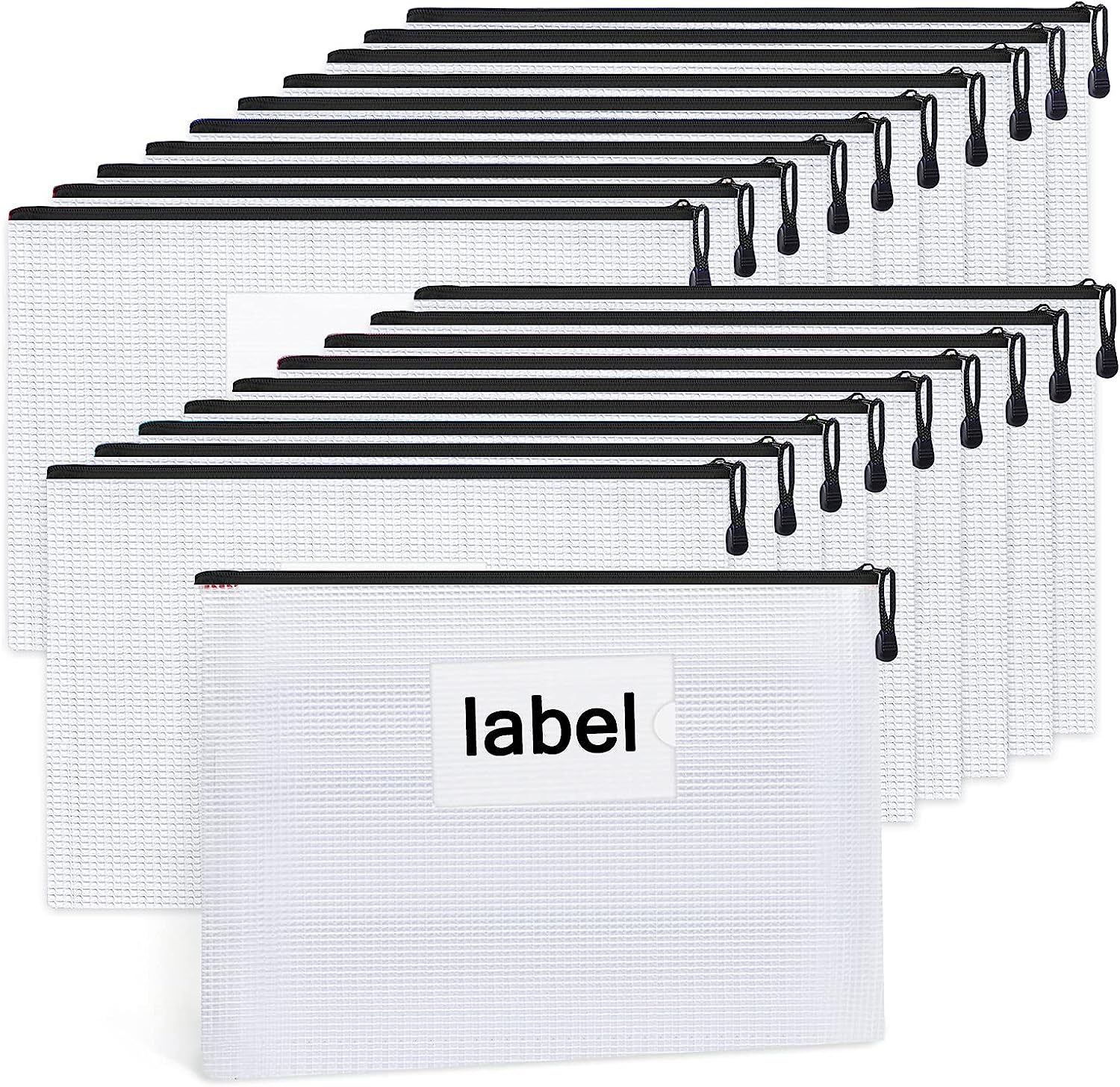 20 Pack Mesh Zipper Pouch Document Bag arinsolangeathome