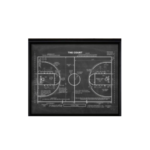 printable basketball court art