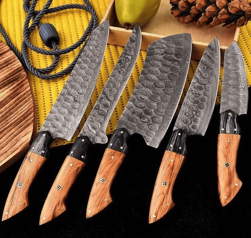 Damascus knife set