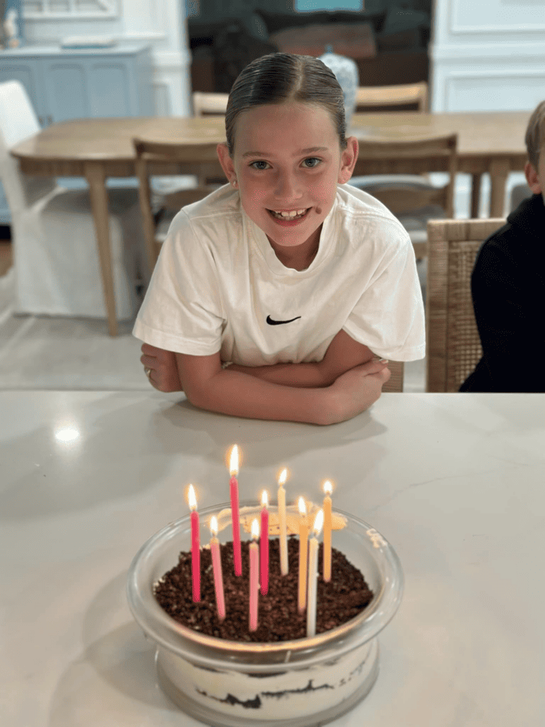 Girl with cake and candles