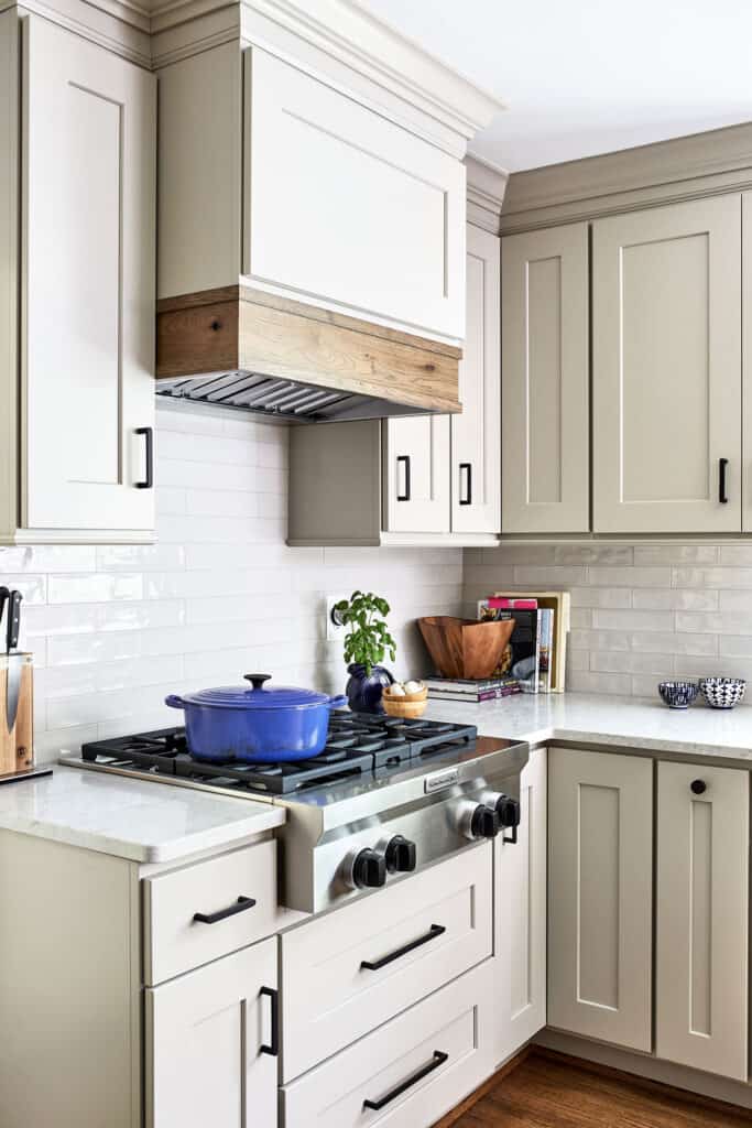 Rustic farmhouse white kitchen