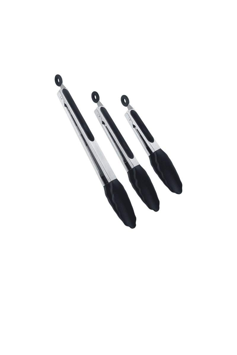 Stainless Steel Kitchen Tongs with Silicone Tips - arinsolangeathome