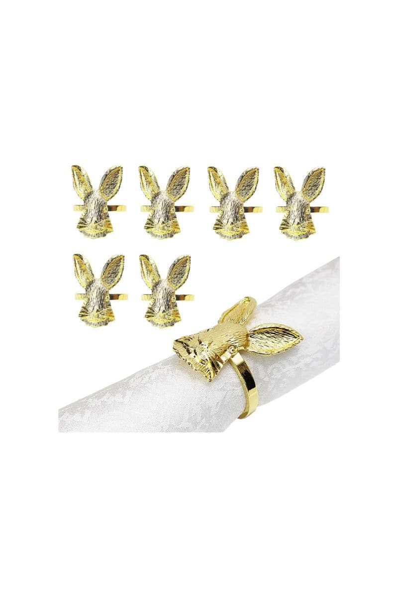 Gold Bunny Napkin Rings arinsolangeathome