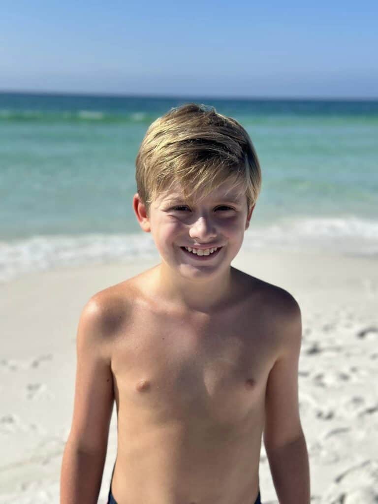 young boy at beach