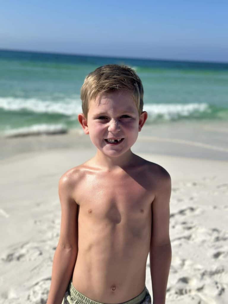 little boy at beach
