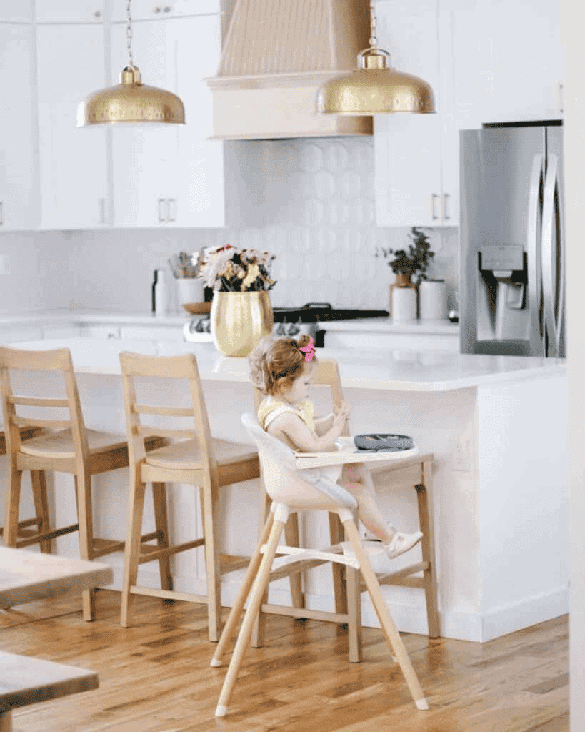 The best kitchen stool with baby in a high chair and natural chairs