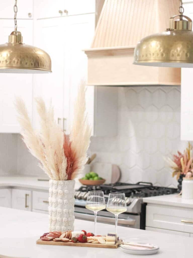 The Best Shaker Kitchen Cabinet Door Styles in white kitchen with fall decor