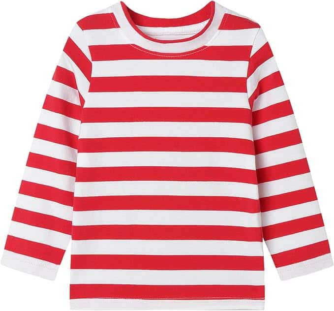 Red Terry Stripes Shirt - Baby