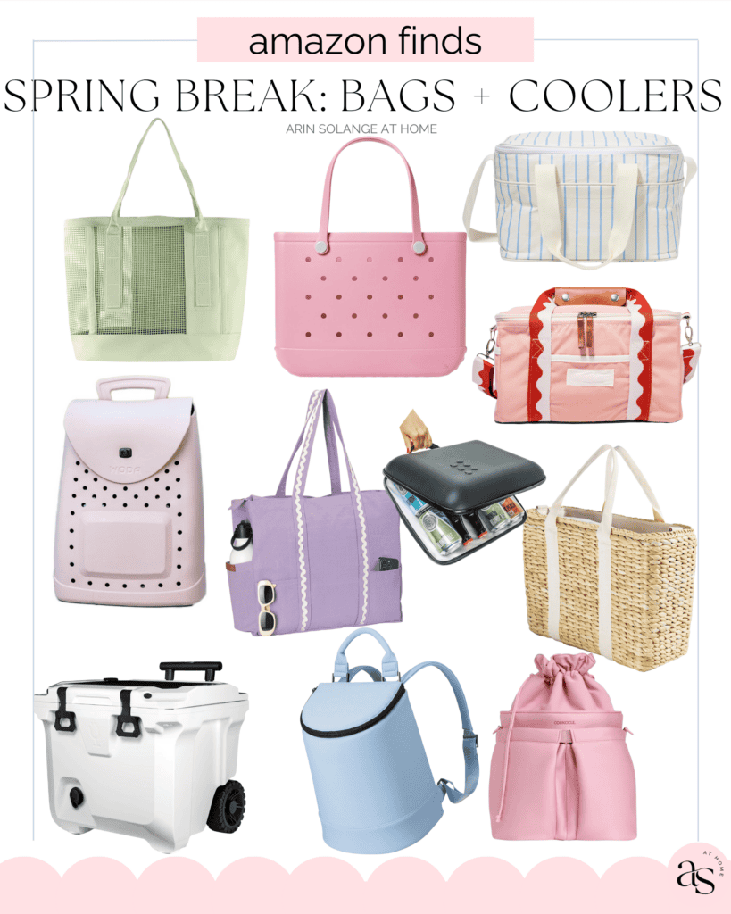 spring break bag and coolers