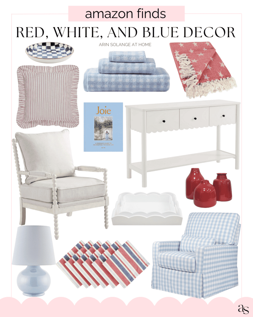 red white and blue decor
