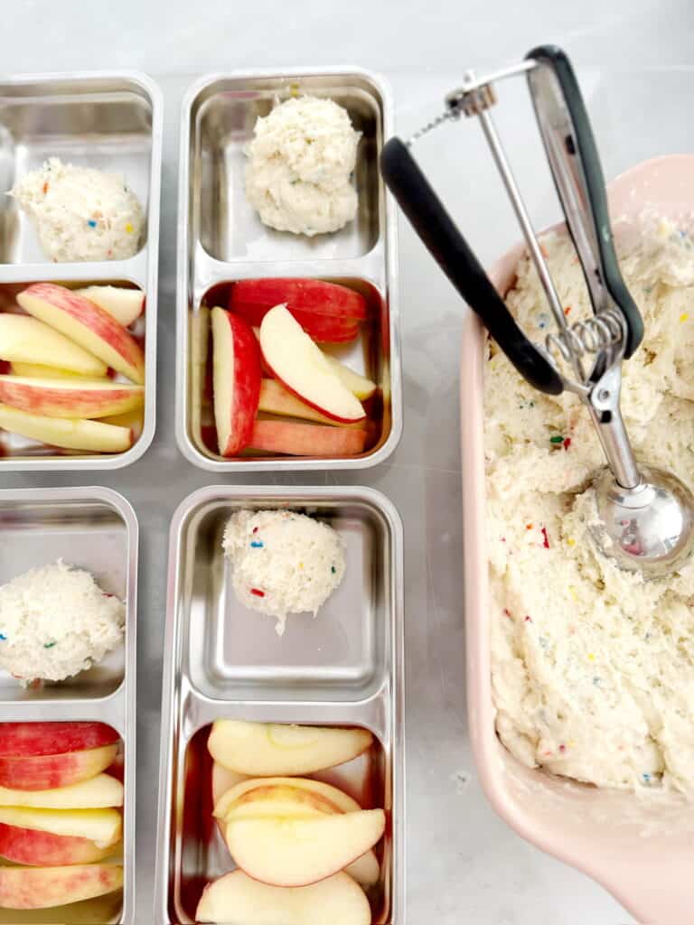 Bento style containers for snack prep for families